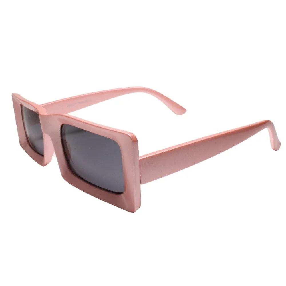 Rectangle Sunglasses Pink Frame 90’s Vintage Fashion Narrow Square Frame